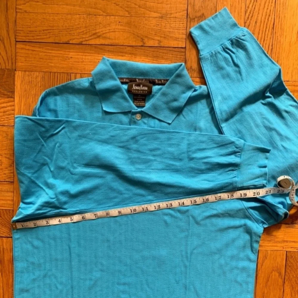 Neiman Marcus Rugby Style Long Sleeve Polo Shirt - Picture 7 of 14
